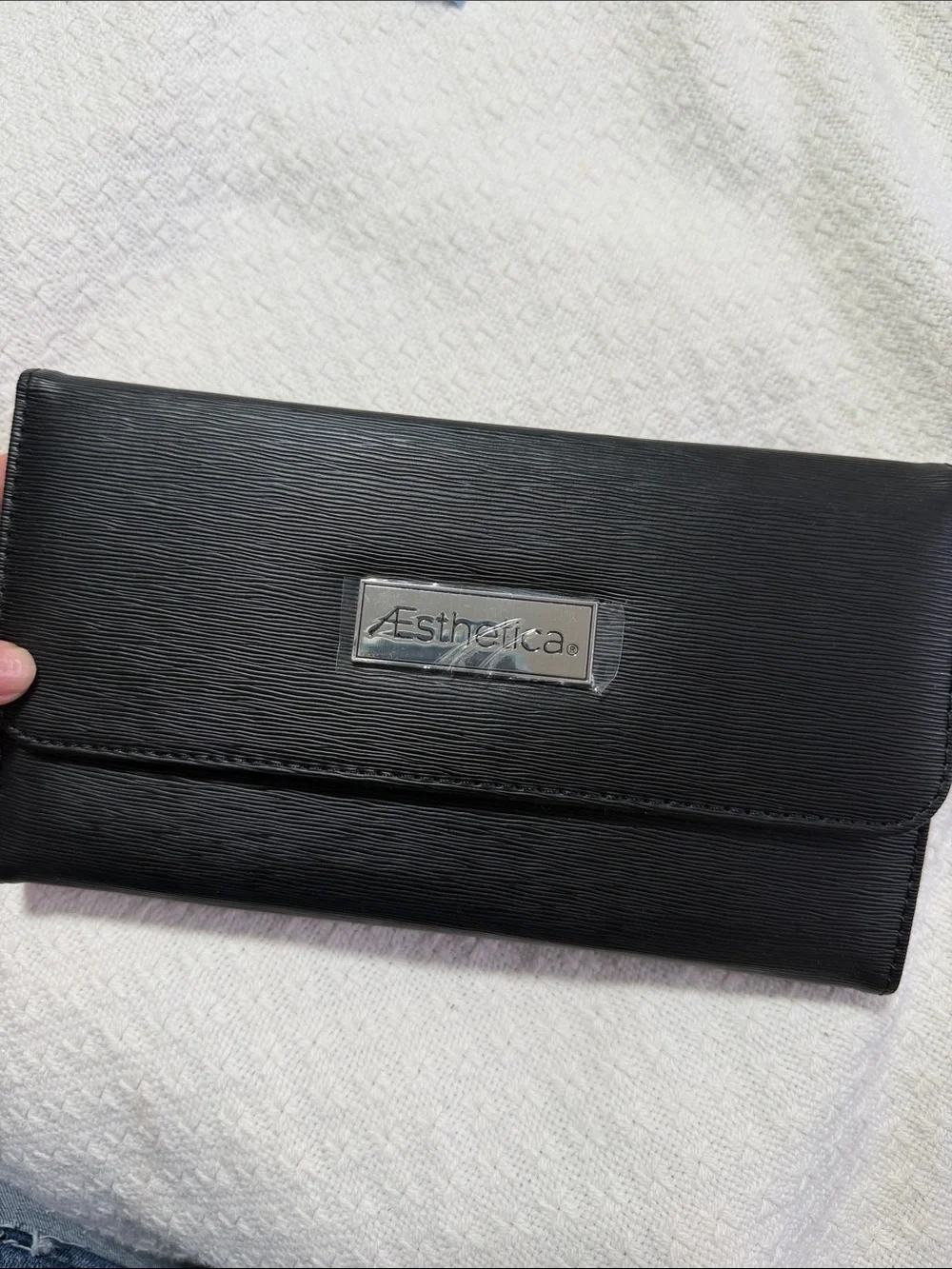 Aesthetica Black Compact Brush Set with Silver Handles